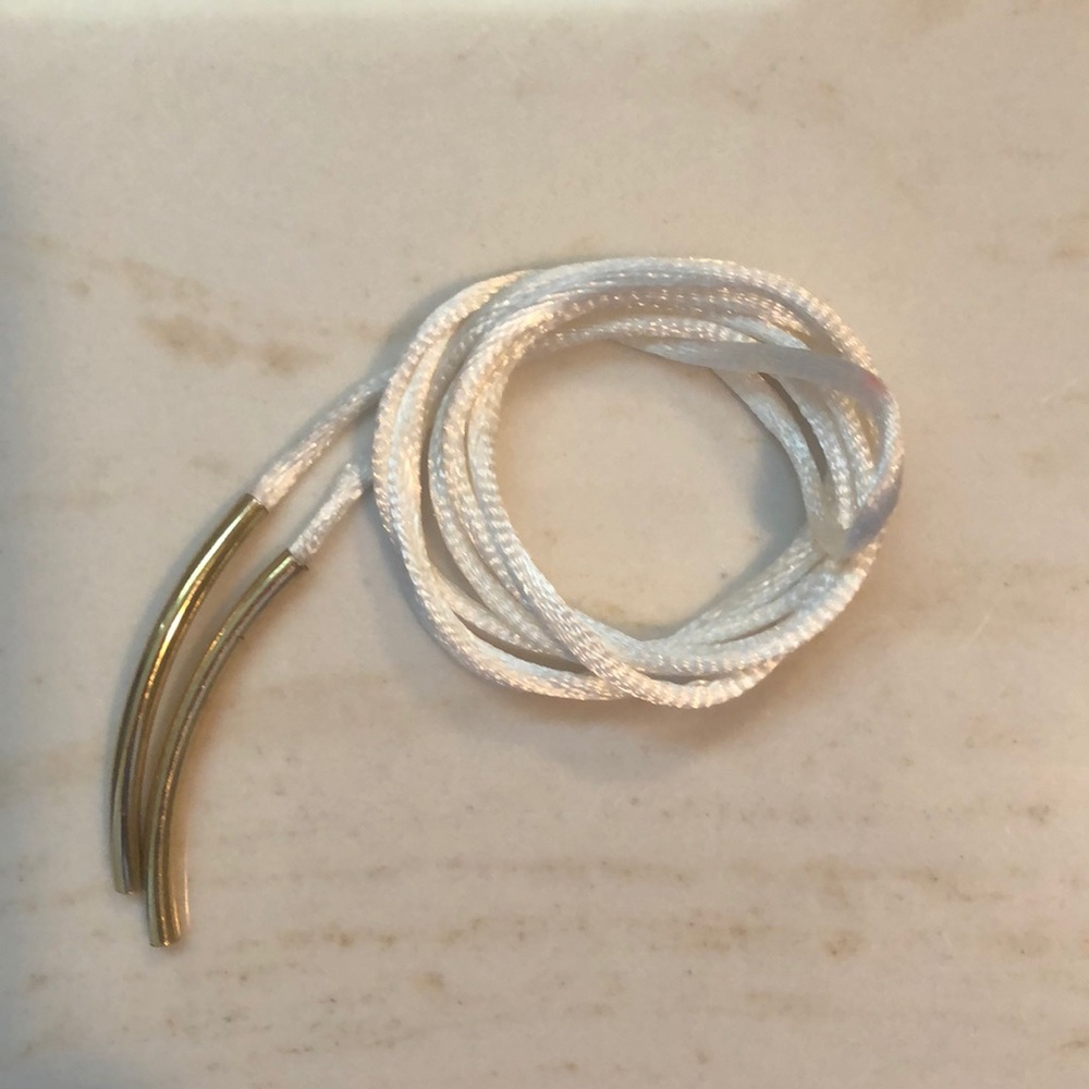 NEW white satin choker with gold tips